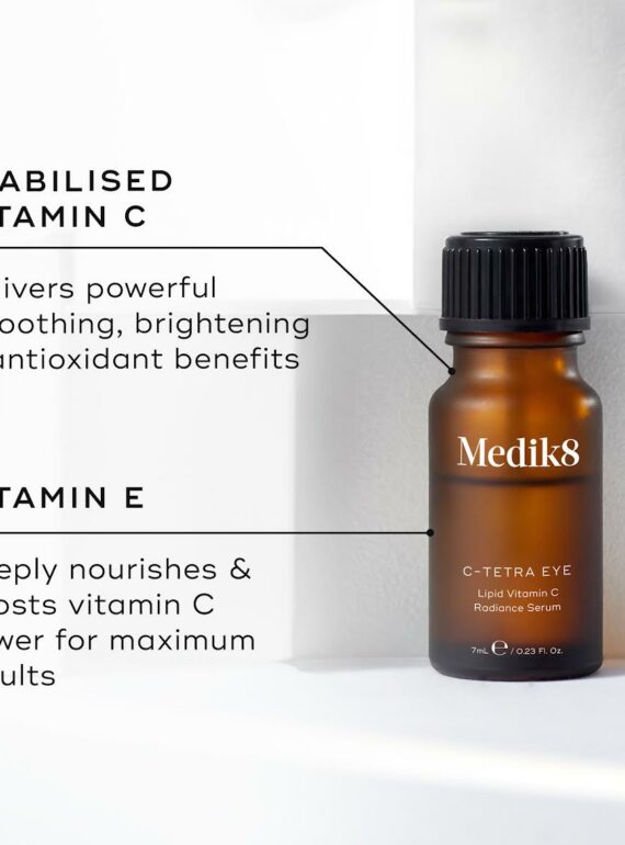 Amber glass vitamin bottles with health benefit labels.