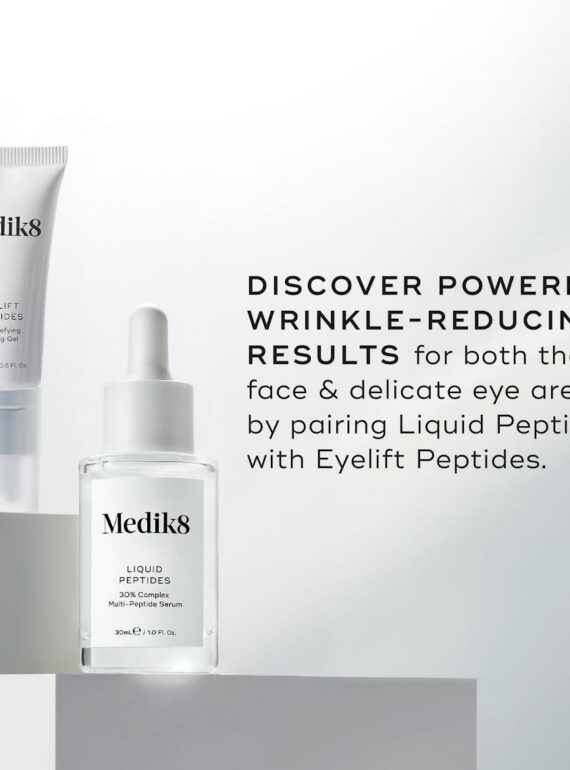 Medik8 skincare products for wrinkle reduction and skin renewal.