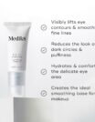 White tube of Medilia eye cream with benefits listed beside it.