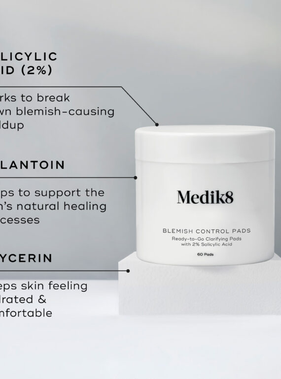 Medik8 blemish control pads on display.