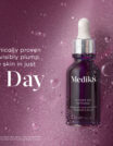 Medik8 serum bottle with water droplets for hydration.