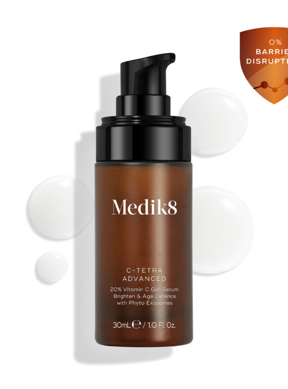 Medilis vitamin C serum bottle with pump dispenser.