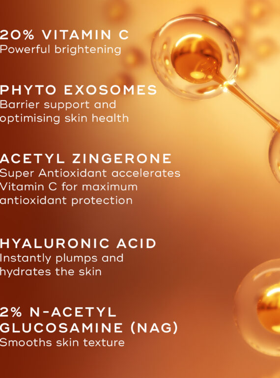 Infographic of five key skincare ingredients and their benefits.