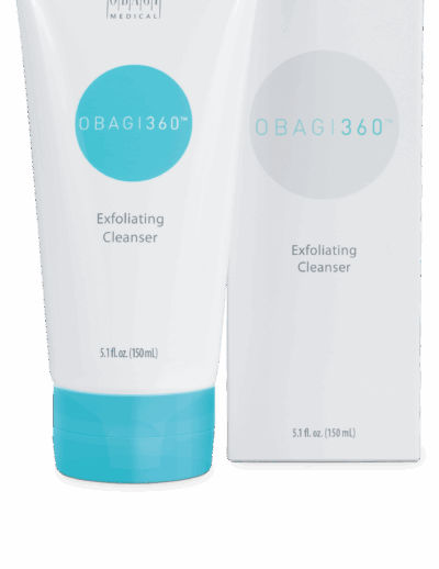 Obagi 360 Exfoliating Cleanser tube and box, 150 mL.